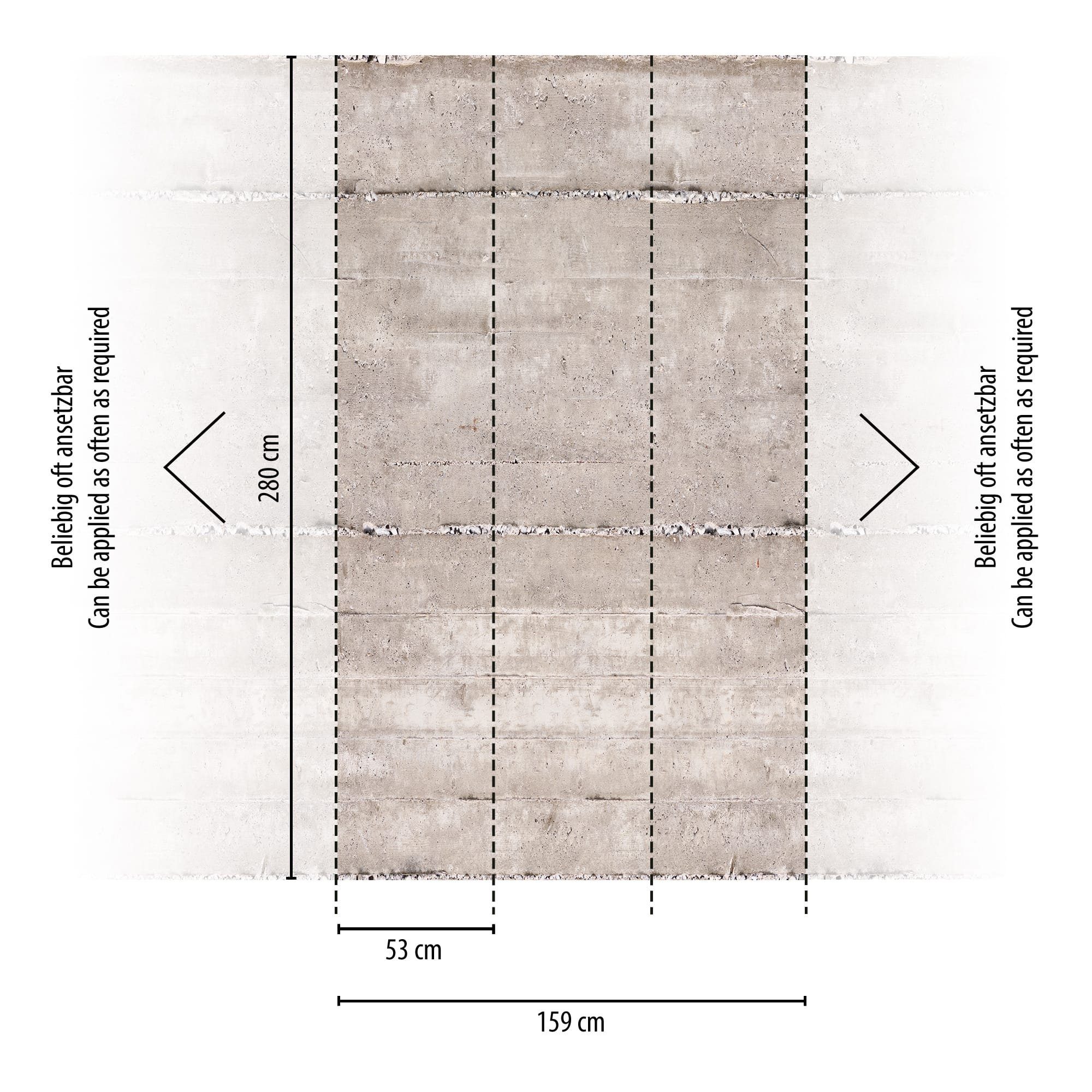 Newroom Vliestapete, [ 2,8 x 1,59 m ] großzügiges Motiv - kein wiederkehrendes Muster - nahtlos große Flächen möglich - Fototapete Wandbild Stein Beton Putz Made in Germany