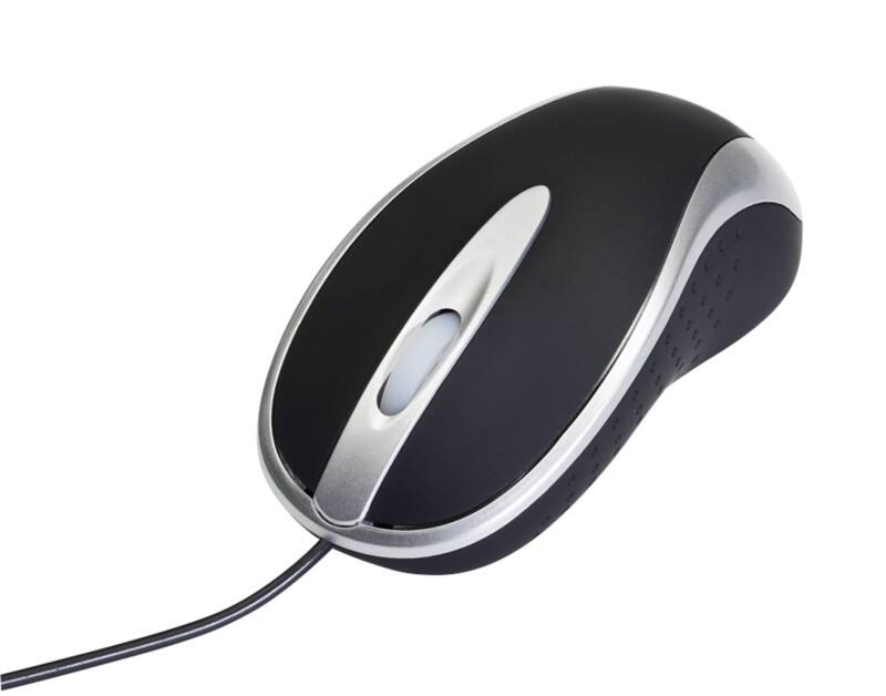 Viking Kabelgebundene Ergonomische Optische Optische Maus AT-2134 Für Rechts- und Linkshänder 1,8 m USB-A Kabel Schwarz, Silber
