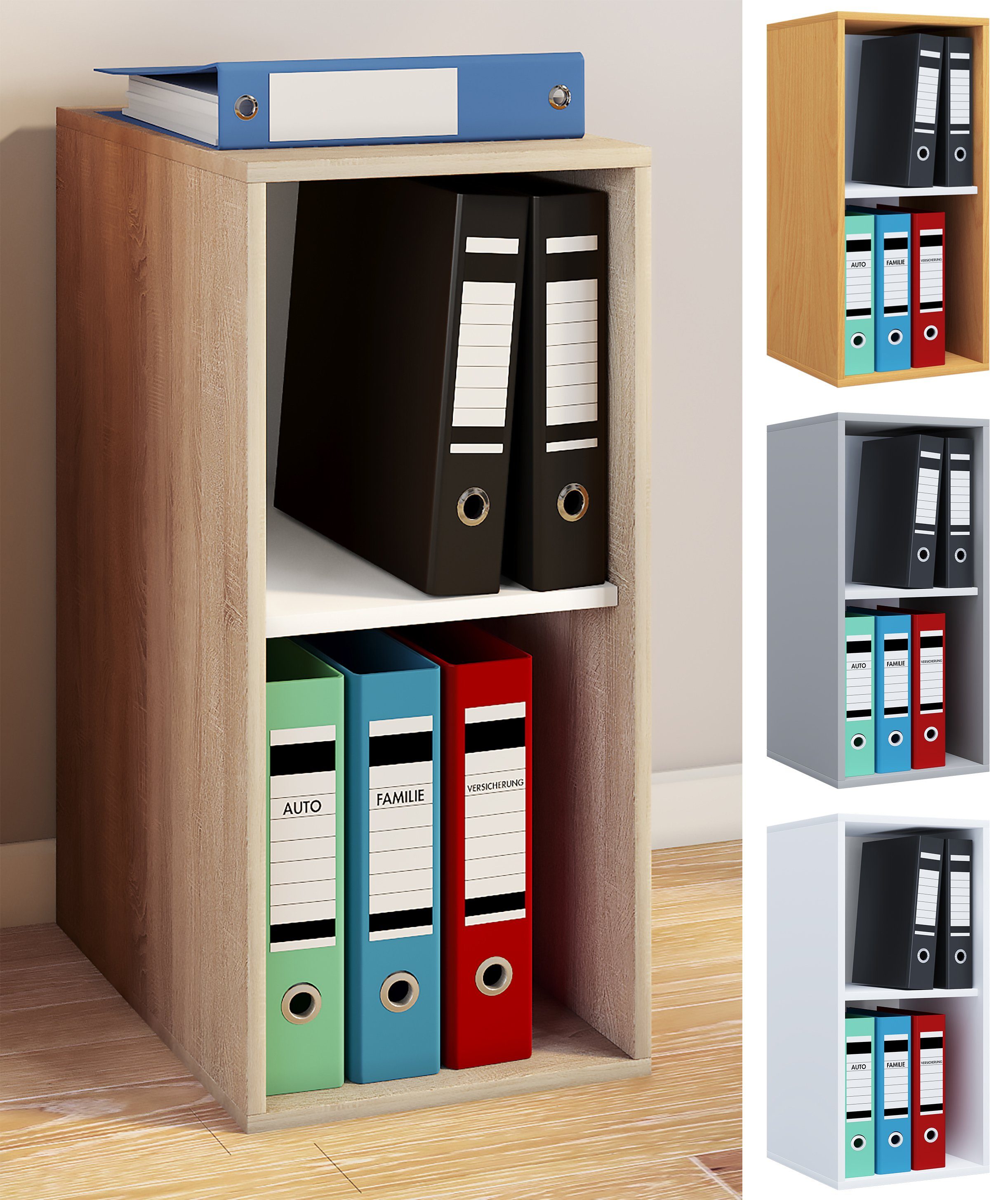 VCM Aktenregal Holz Büro Regal Bücher Ordner Aktenregal Lona l 2f, 1-tlg.