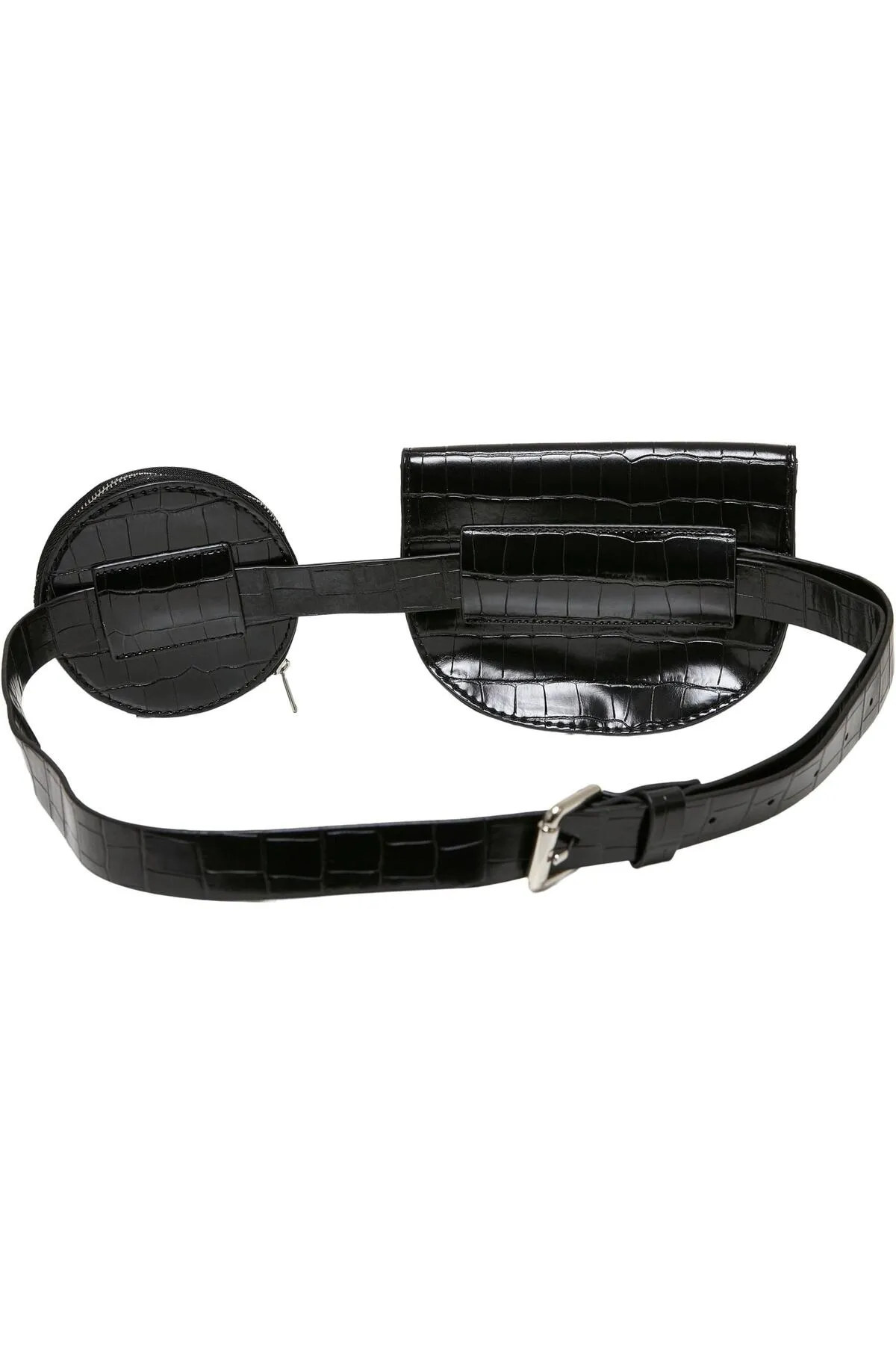 Urban Classics  Unisex-Doppelgürteltasche aus Kroko-Kunstleder
