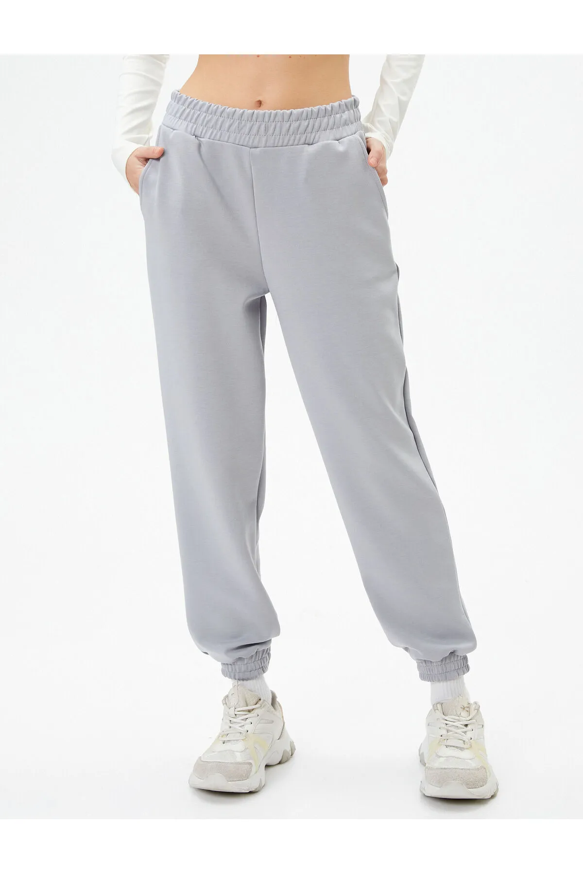 Koton  Jogger Sport Jogginghose Hohe Taille Tasche Modal Stoff Weiche Tuşe Strukturierte