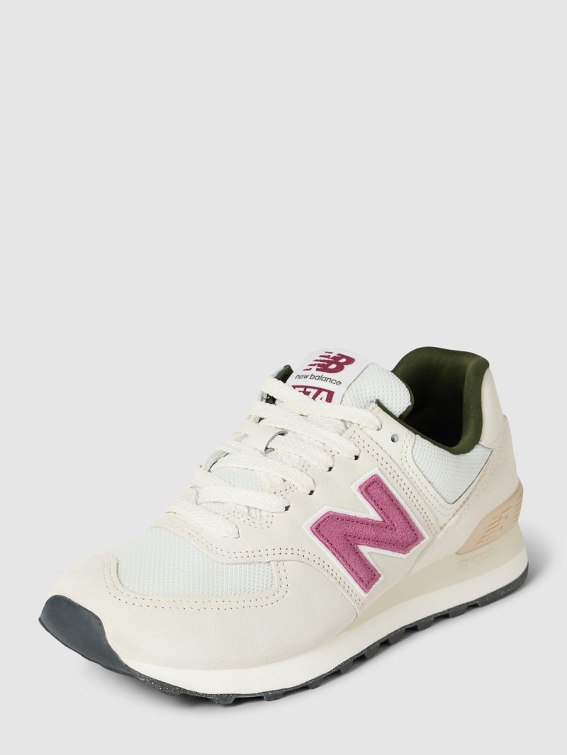 Sneaker mit Label-Detail in beige