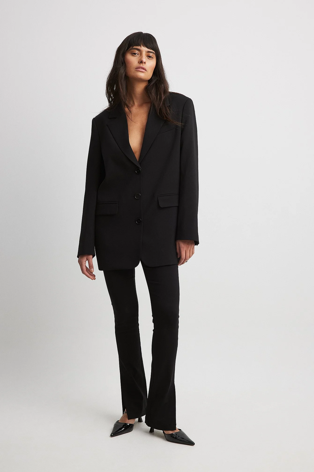 Oversized Blazer mit drei Knöpfen