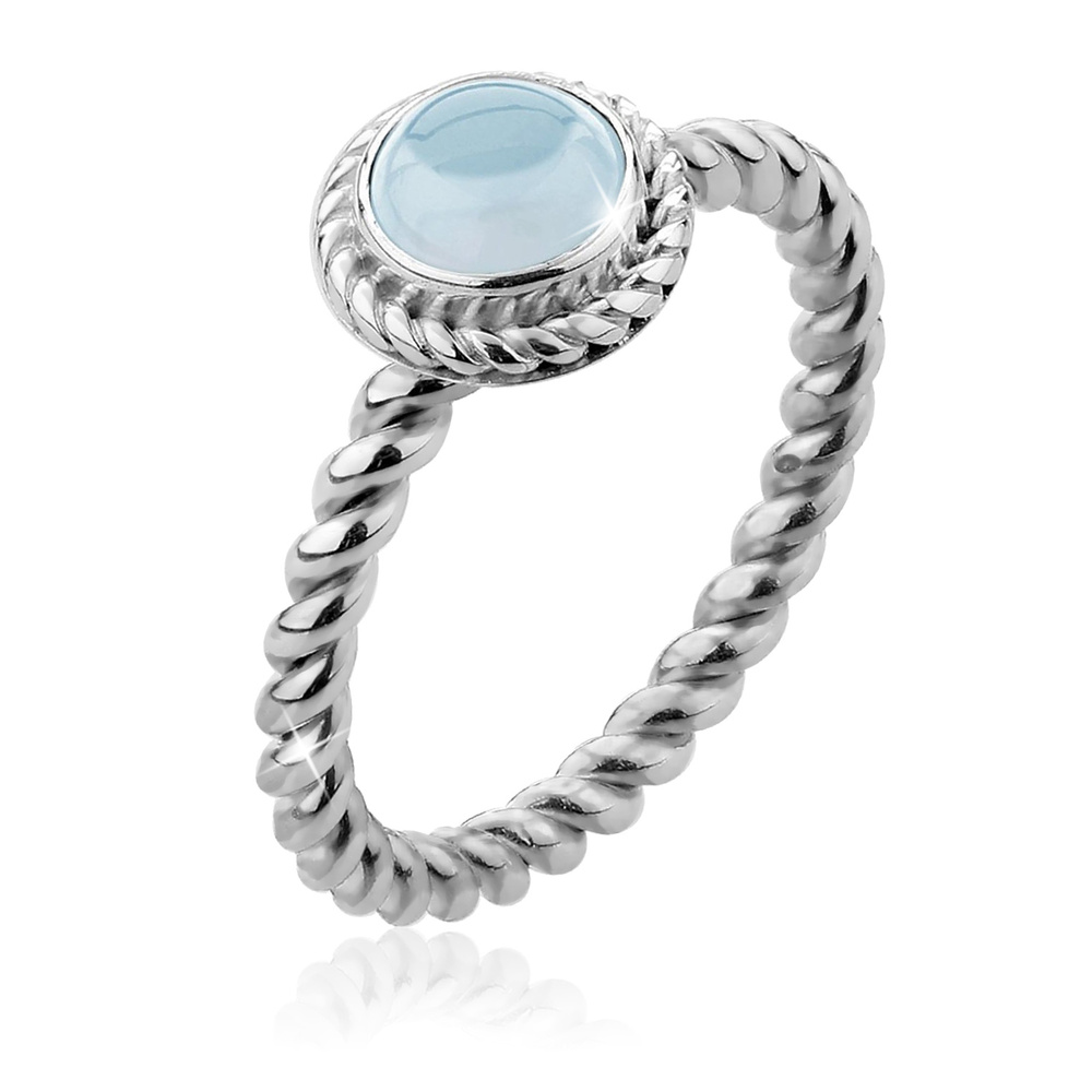 Nenalina Nenalina Bague Aquamarine Geburtsstein März Boho 925 Silber Bague