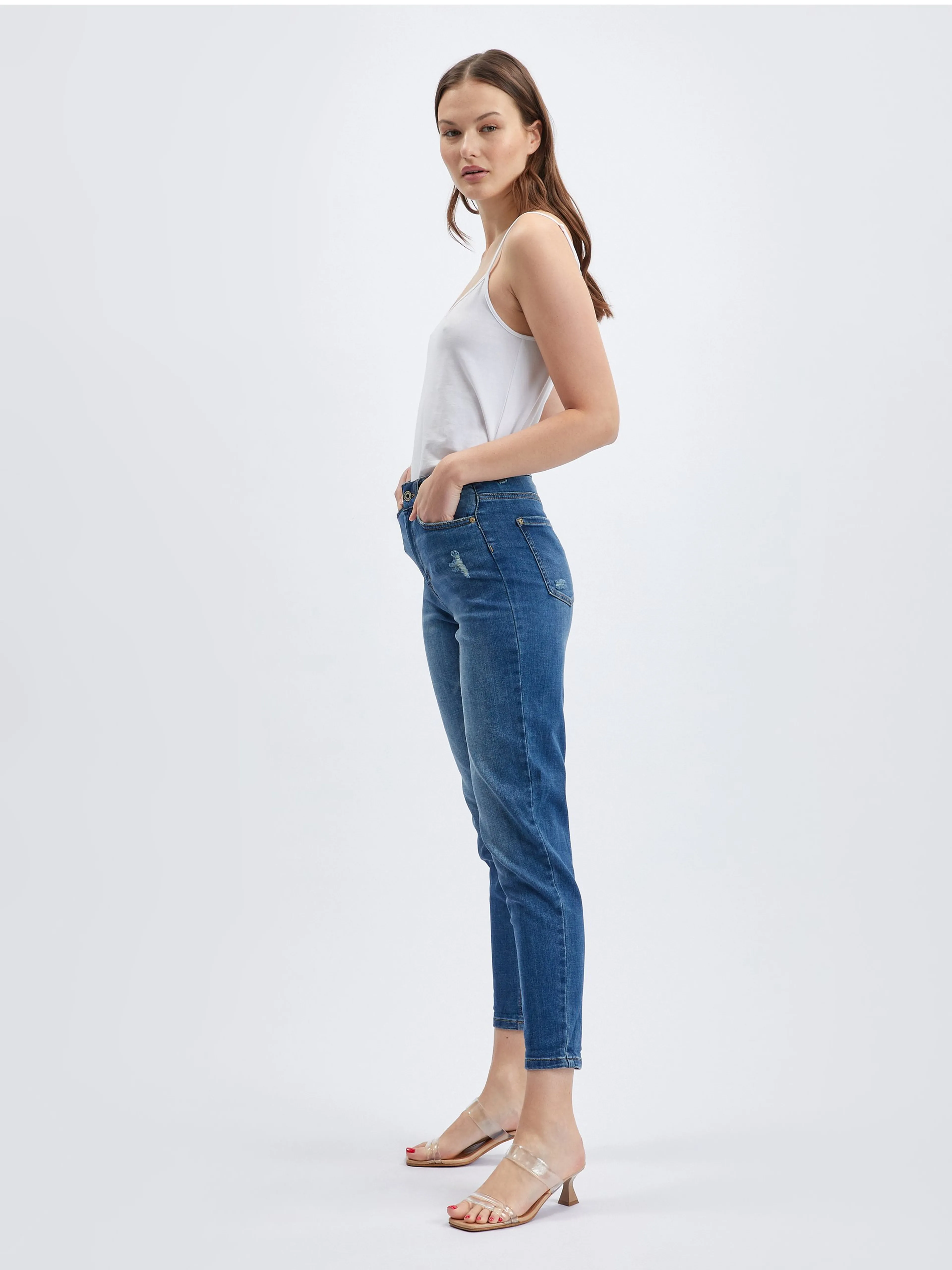 Dunkelblaue Mom-Jeans für Damen ORSAY