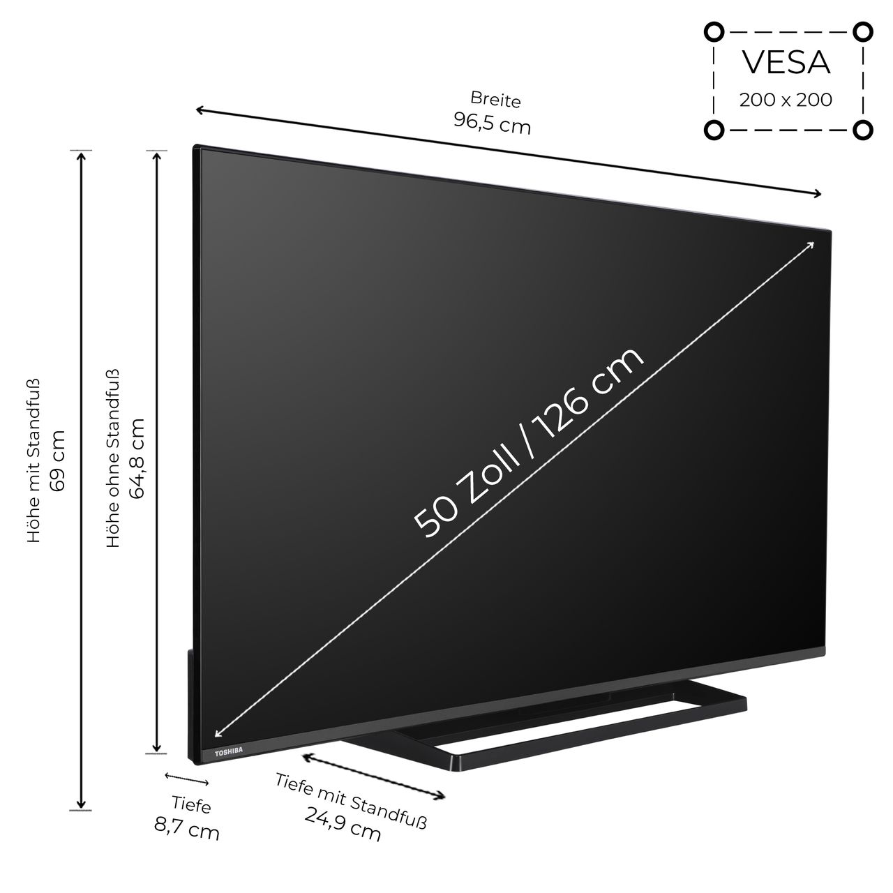 Toshiba Toshiba 50 Zoll Fernseher Fire TV (4K UHD Smart TV, Dolby Vision HDR, Triple-Tuner, Alexa Built-In)