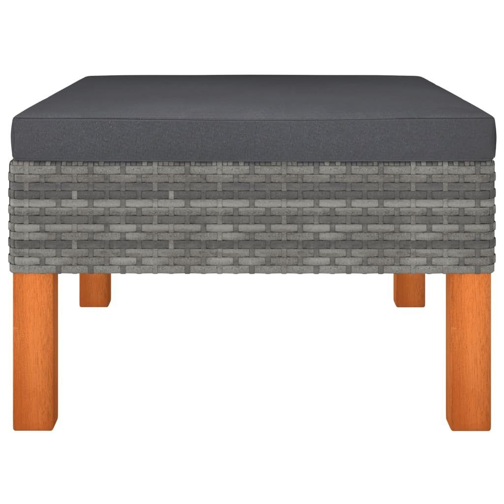 vidaXL Loungesofa 3-tlg. Garten-Lounge-Set Poly Rattan und Massivholz Eukalyptus, 1 Teile