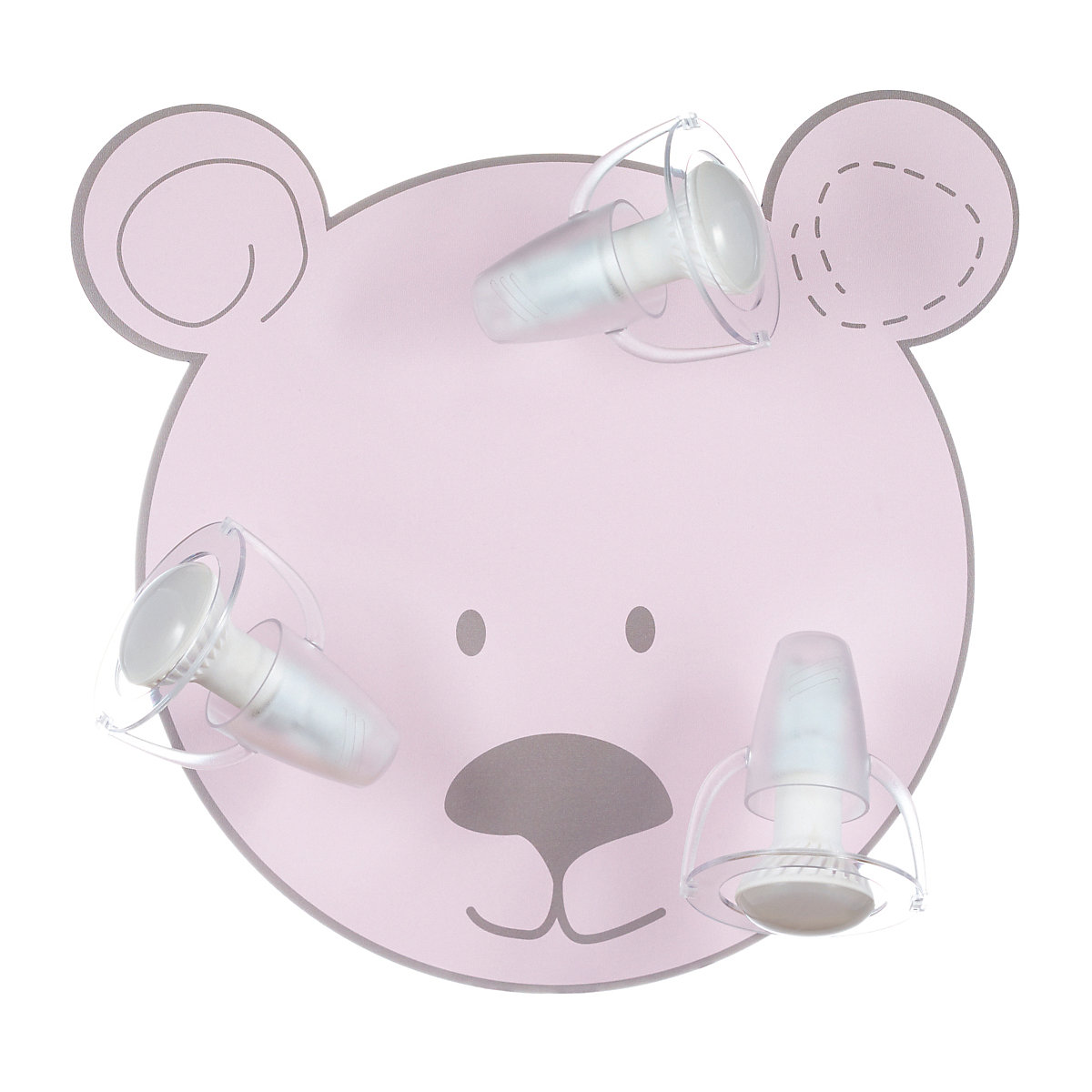 Deckenleuchte Bär, rosa, 3-flg.