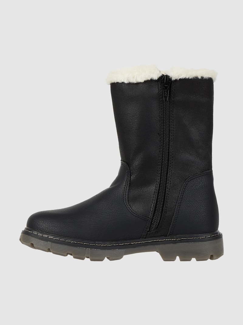 Boots mit Kunstfellfutter in schwarz