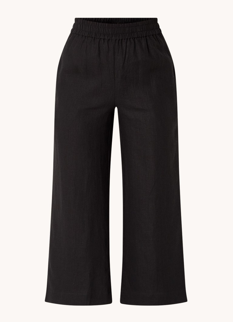Whistles Høy midje rett passform cropped bukser laget av lin