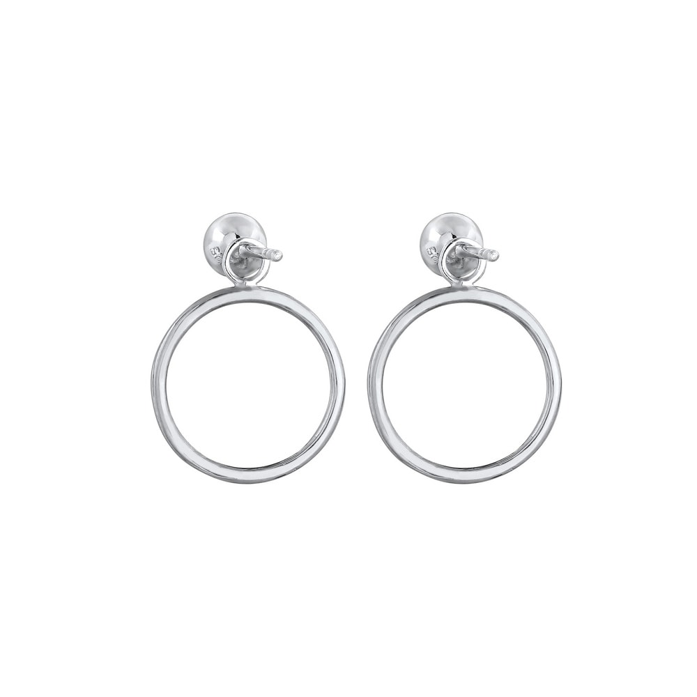 Elli Elli Boucles d'Oreilles Femme Pendentif Cercle de Base en Argent Sterling 925 Boucles d'oreilles