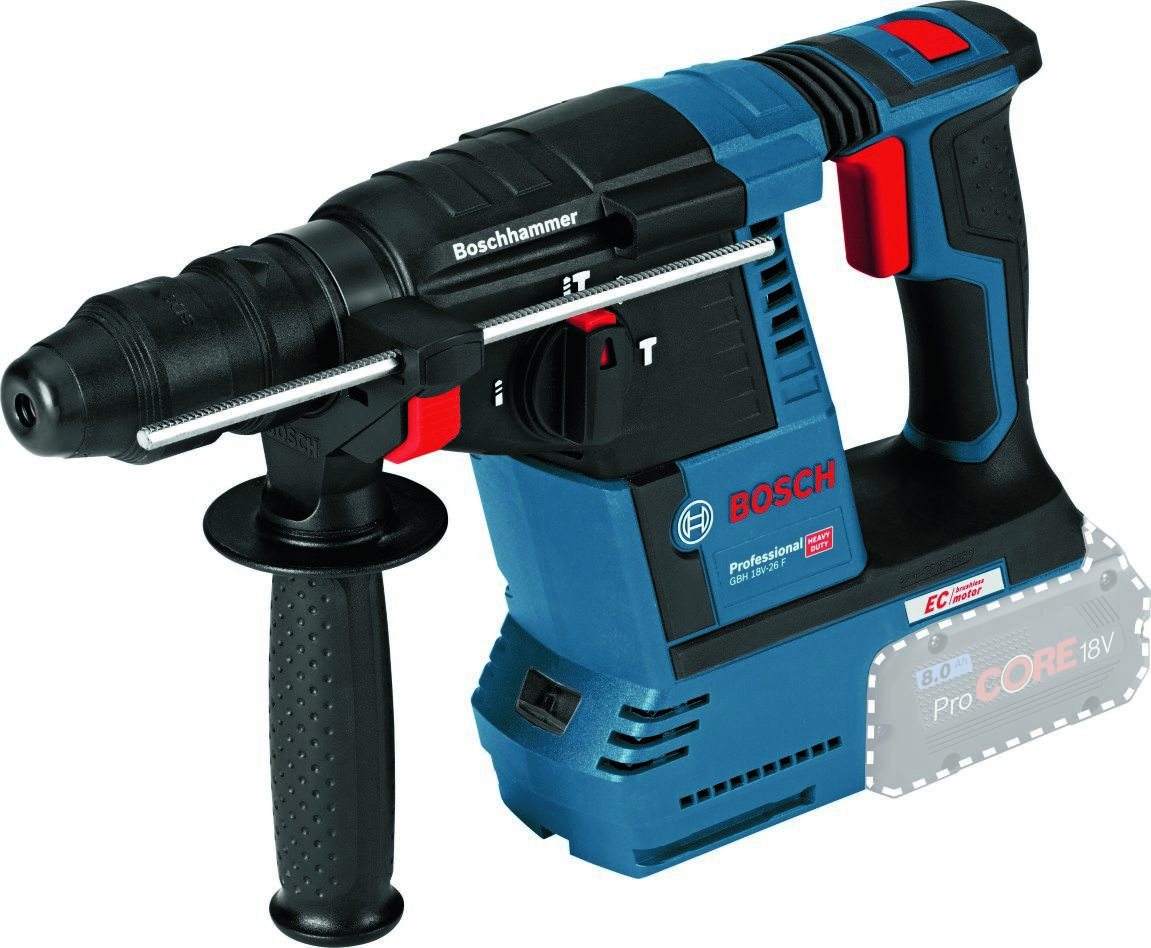 Trapano a percussione a batteria Bosch Blue 061191000J GBH 18V-26 F, batterie e caricabatterie esclusi, in confezione L-BOXX.