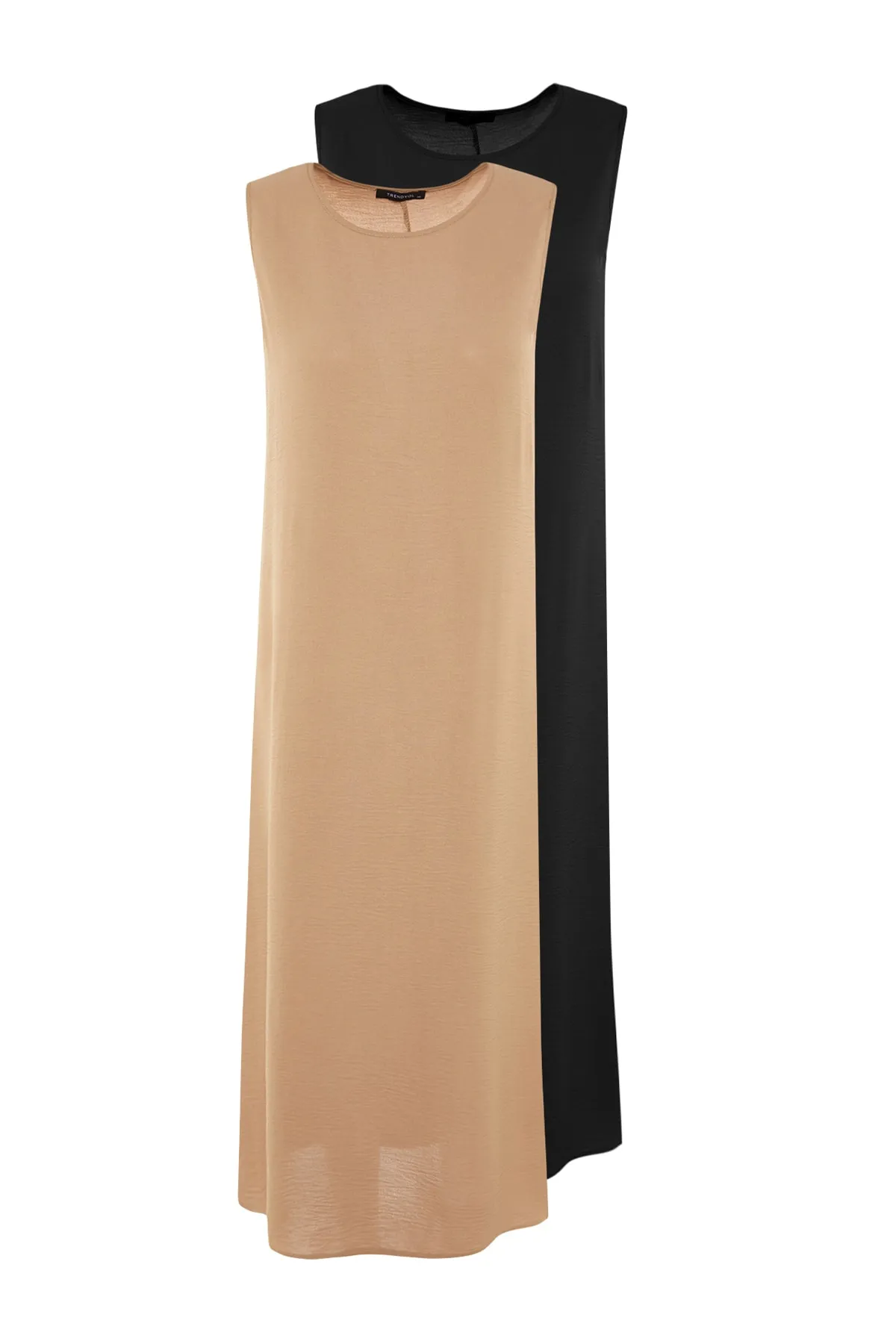Trendyol Modest  Schwarz-Beige 2er-Pack Unterwäsche Aerobin Woven Lining Dress TCTSS23EB00146