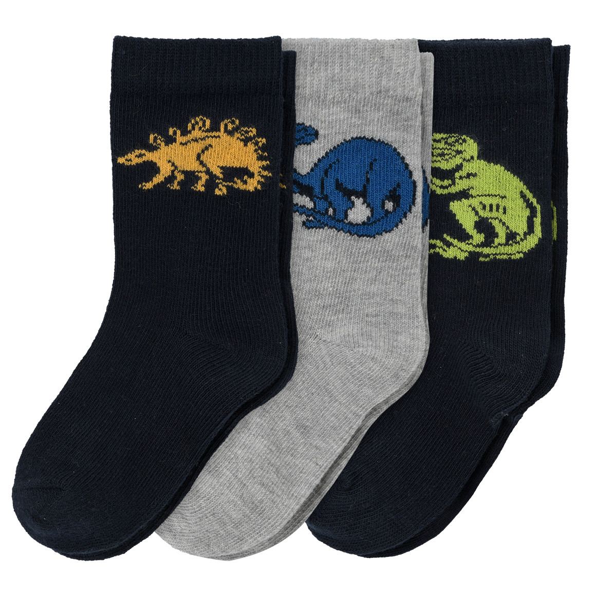 3 Paar Baby Socken mit Dino-Motiven