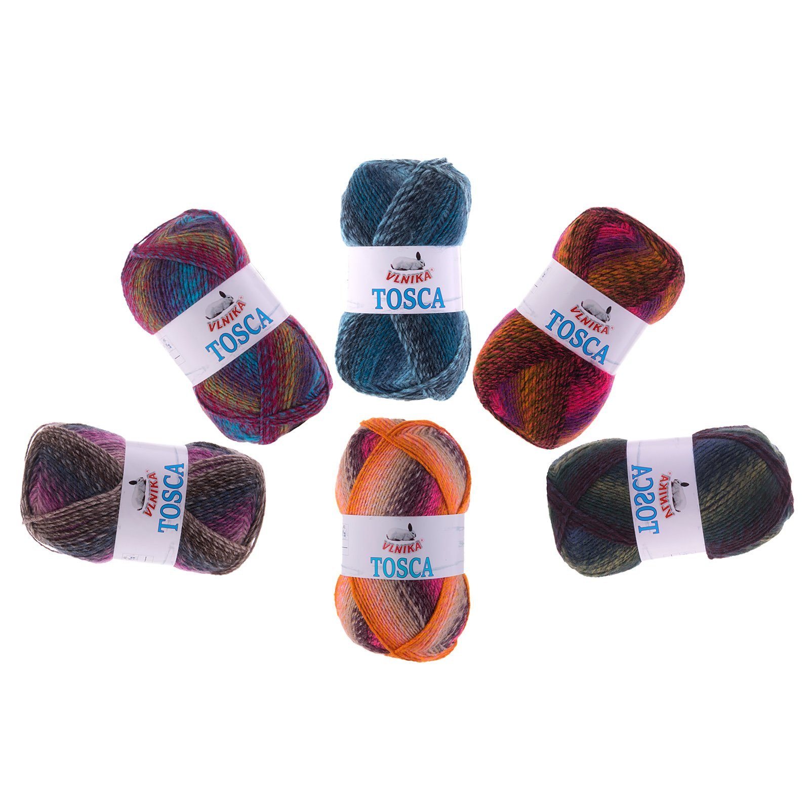 VLNIKA 100g Strickgarn Tosca Häkelwolle, 306 mehrfarbig