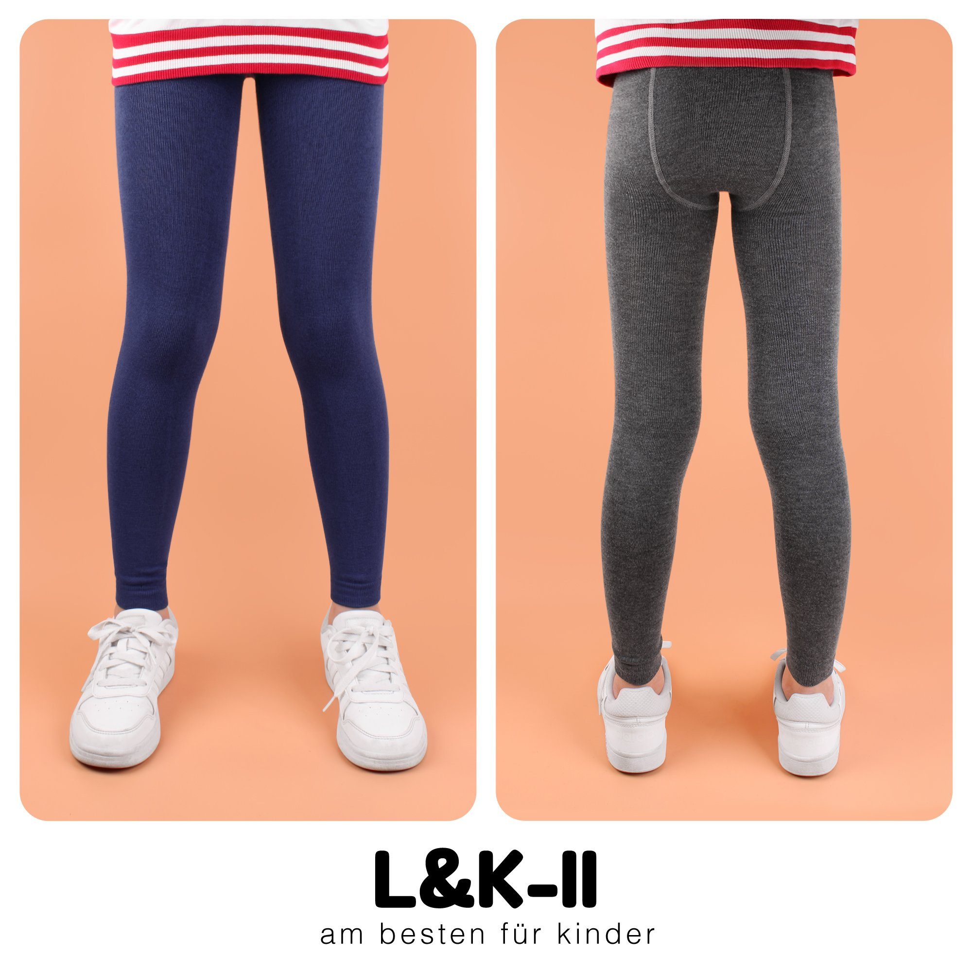 L&K-II Feinstrumpfleggings 2764 (3er-Pack) Jungen Leggings Knöchellang aus Baumwolle