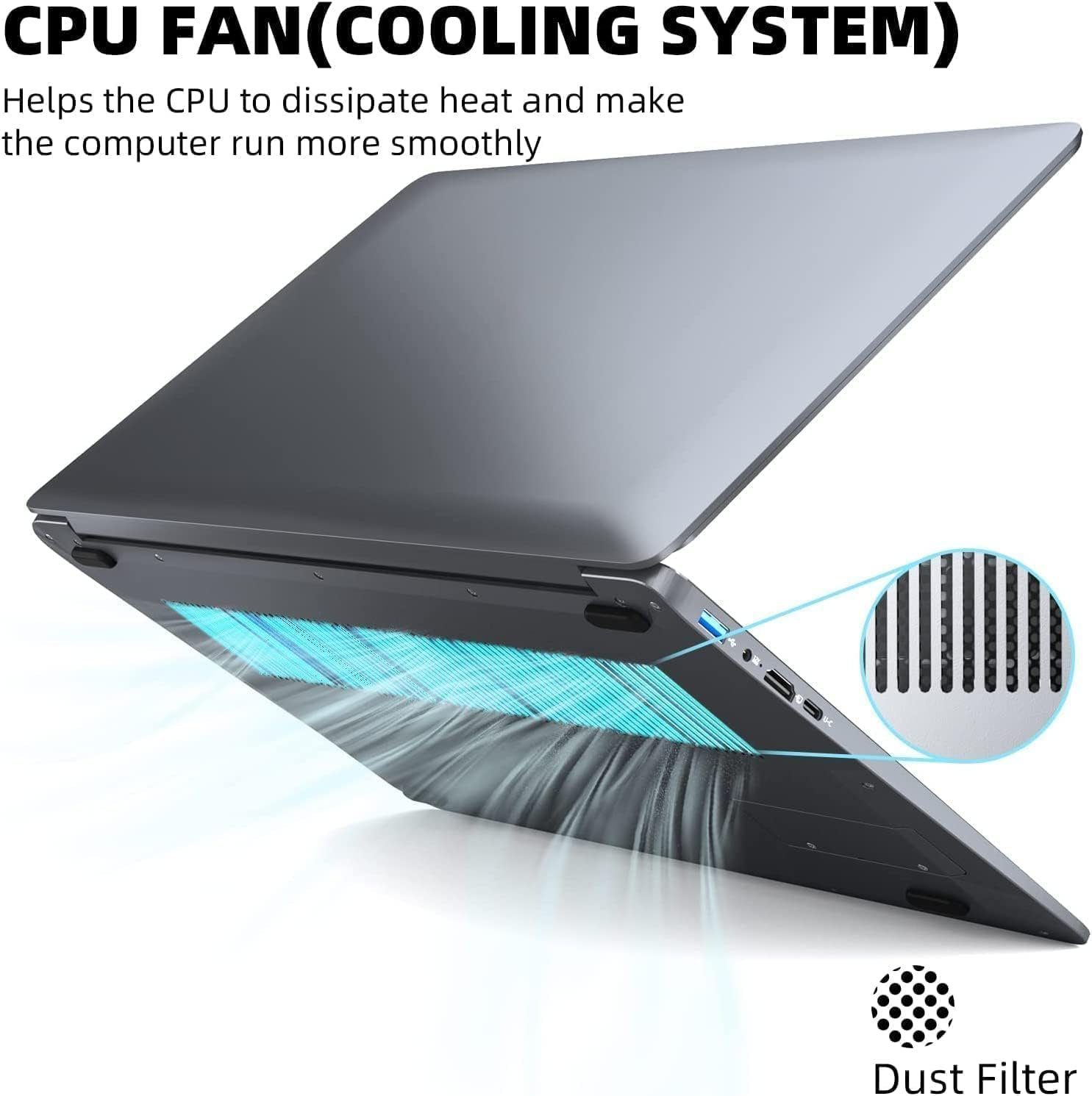 SGIN Notebook (Intel Celeron N5095, UHD Grafik, 512 GB SSD, Full HD Display 12GB Ram vielseitige Anschlüsse, leicht und tragbar)