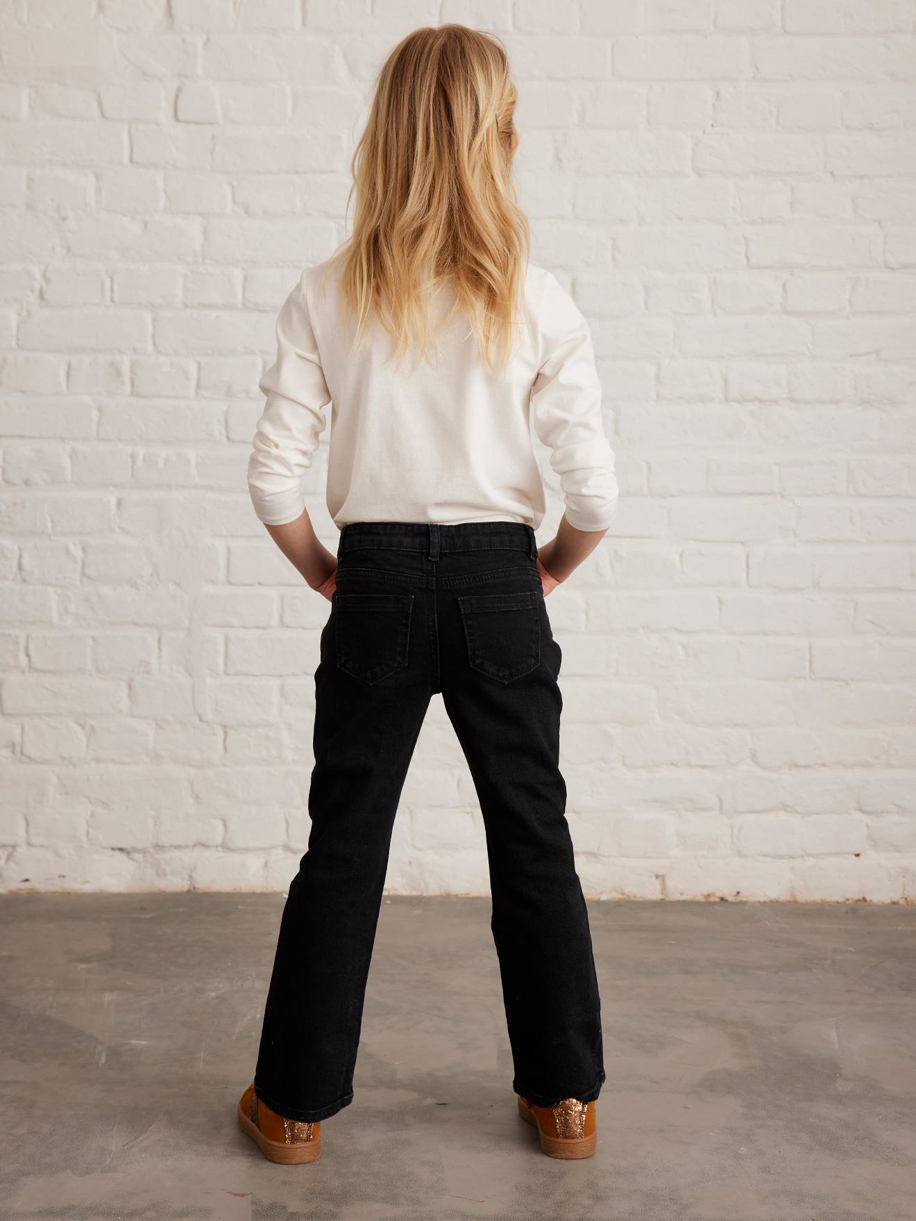 Jean flare fille denim noir