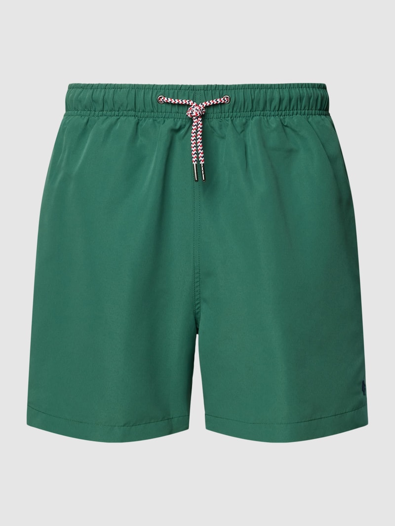 Badeshorts mit Label-Stitching in schilf