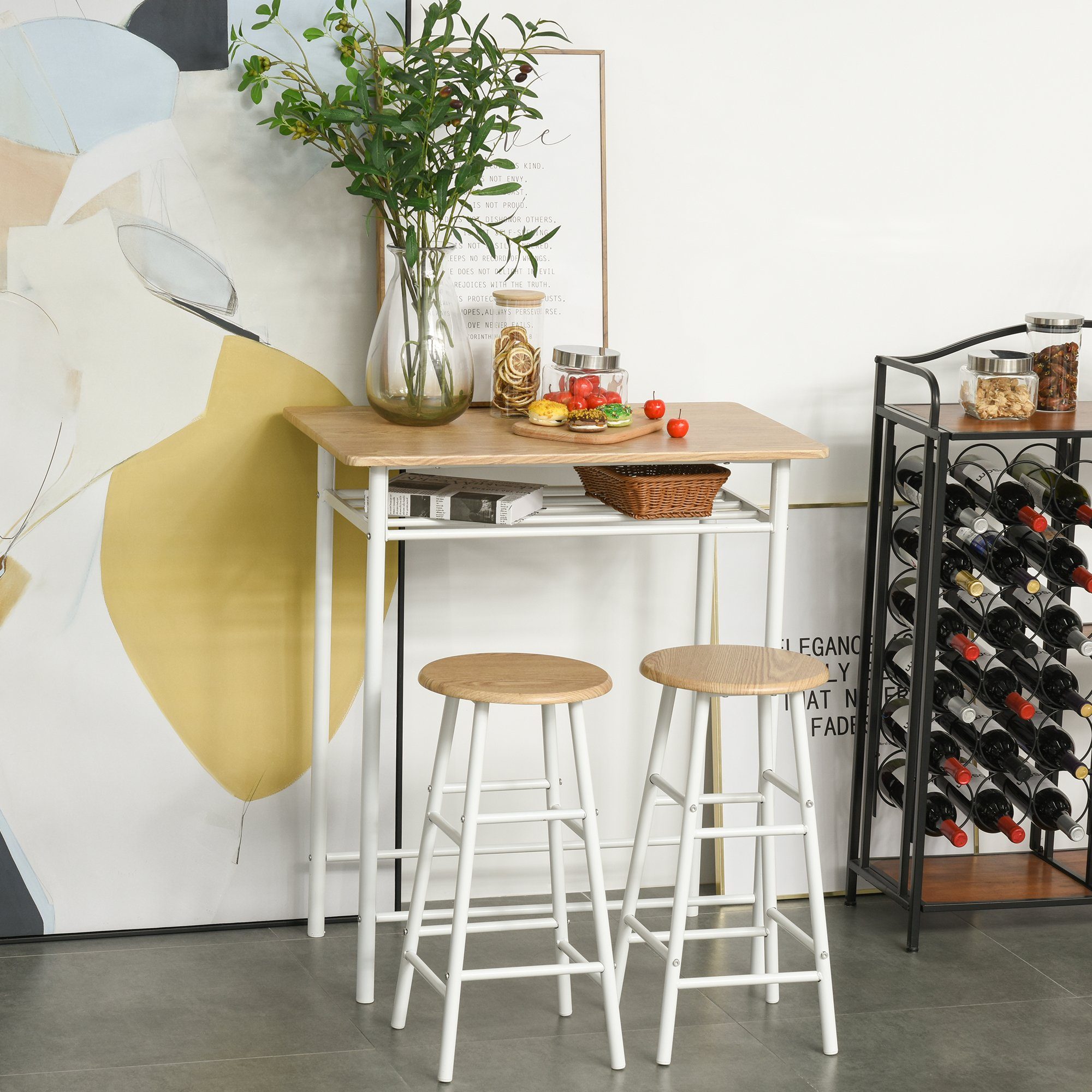 HOMCOM Bargruppe Bartisch-Set