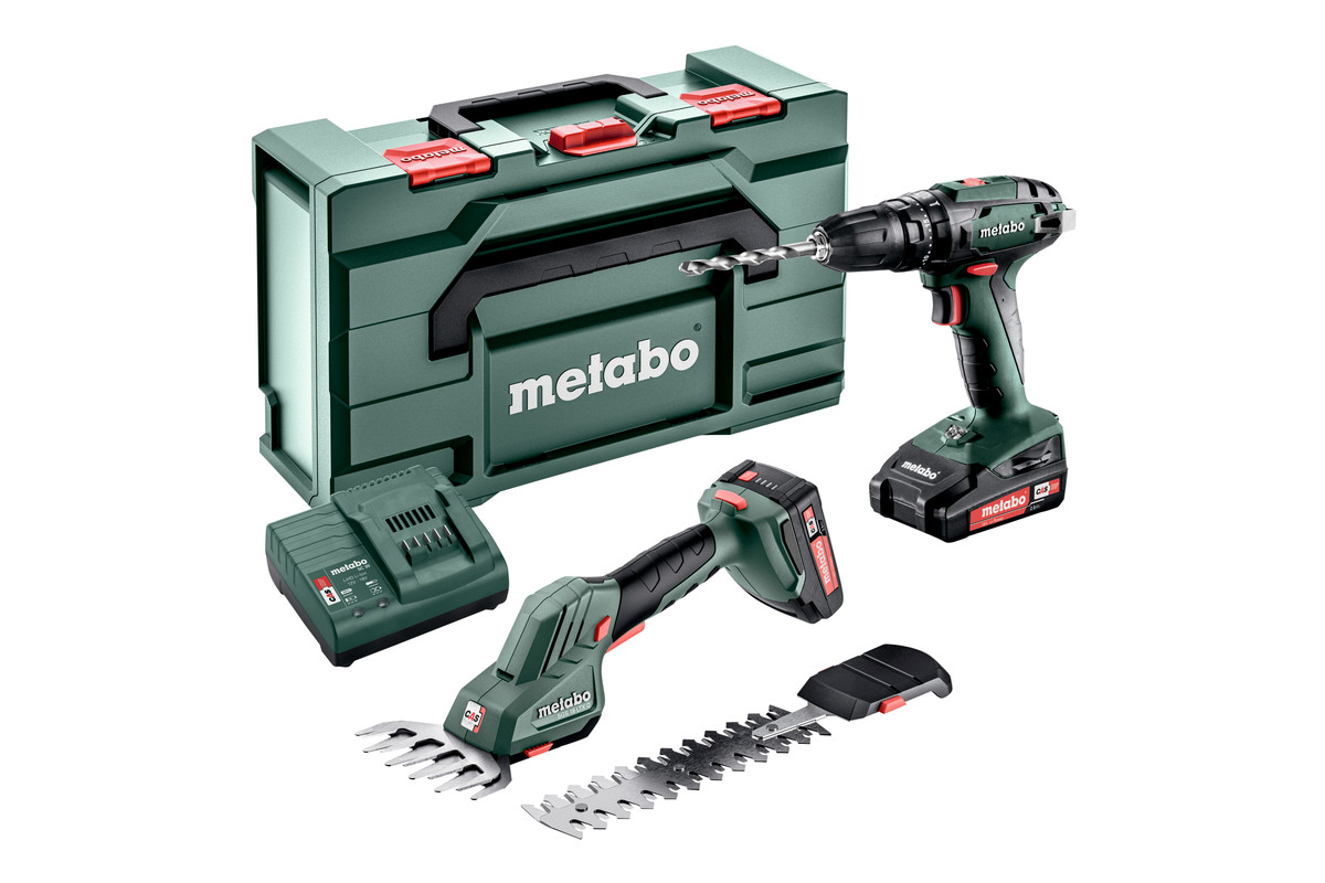 Metabo 685185000 Combo készlet 2.2.4 18V 2.0Ah Li-ion - SB18 akkus ütvefúró + SGS 18 LTX Q bokor- és fűnyíró olló 685185000