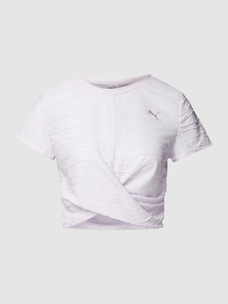 Cropped T-Shirt mit Strukturmuster in flieder