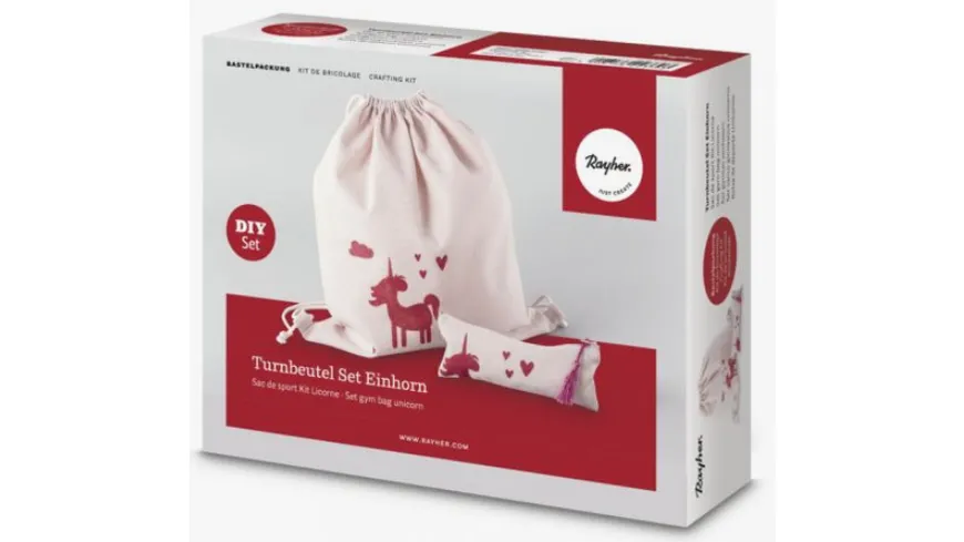 Rayher Turnbeutel-Set Einhorn 38x42cm