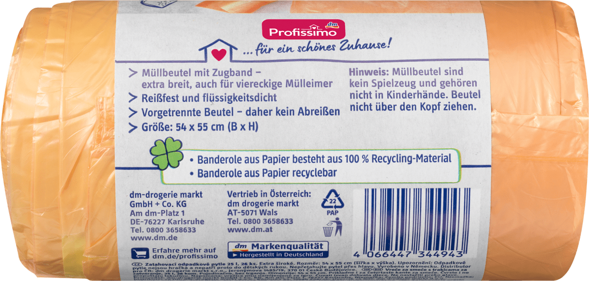 Müllbeutel 25 l mit Zugband, 26 St