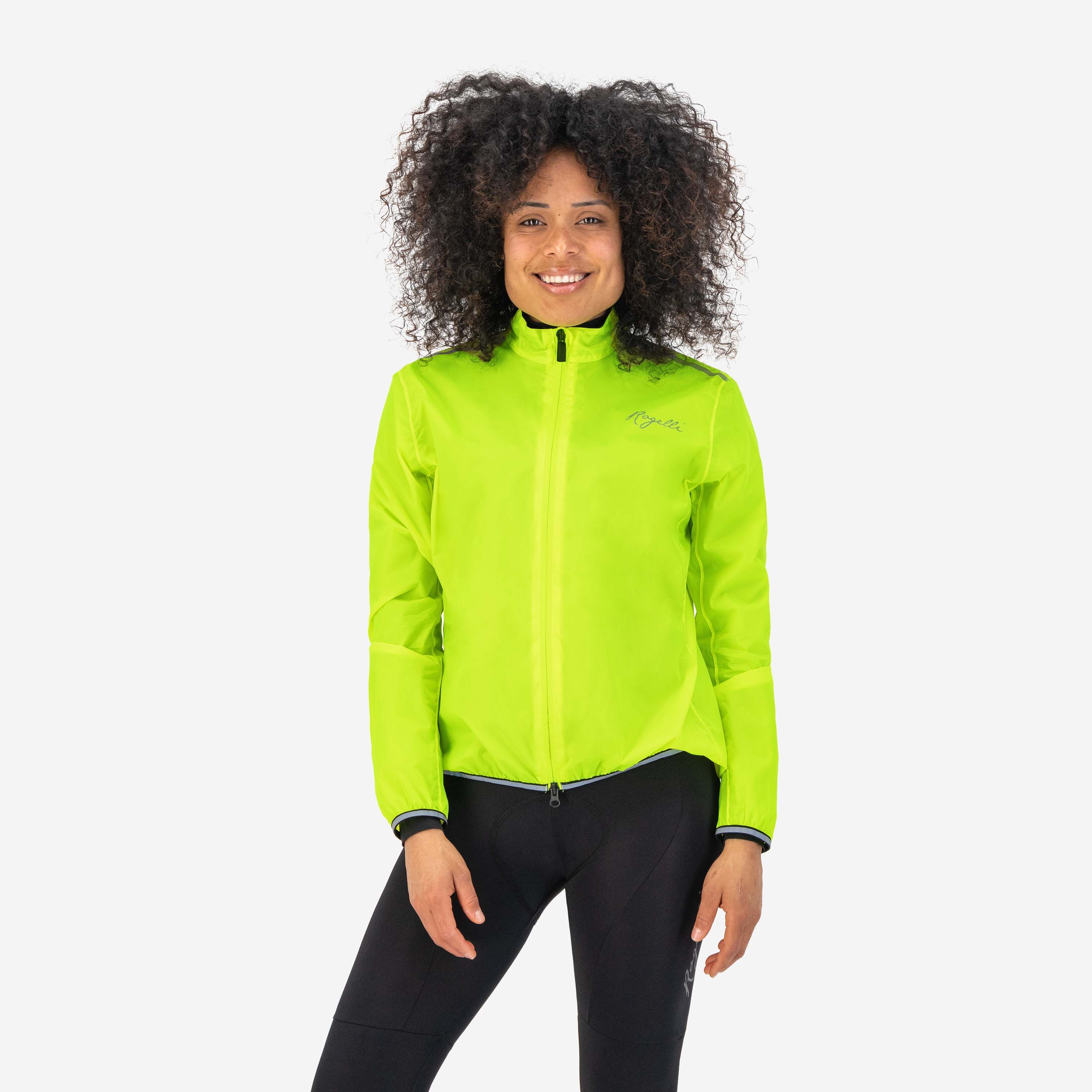 Rogelli Essential Fluor Yellow Damen Fahrrad Regenjacke
