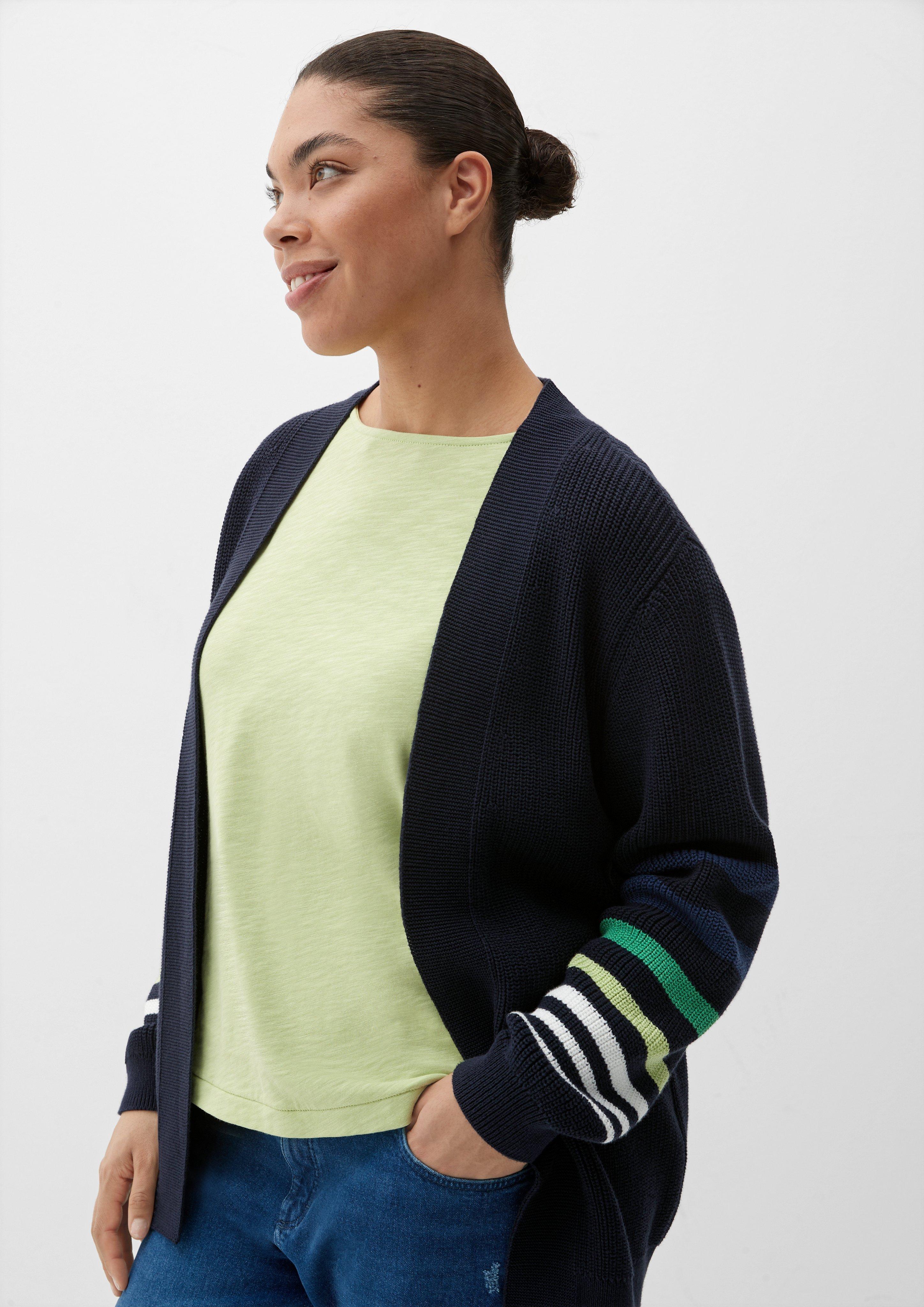 Strickjacke mit Kontraststreifen  2129155-59X0
