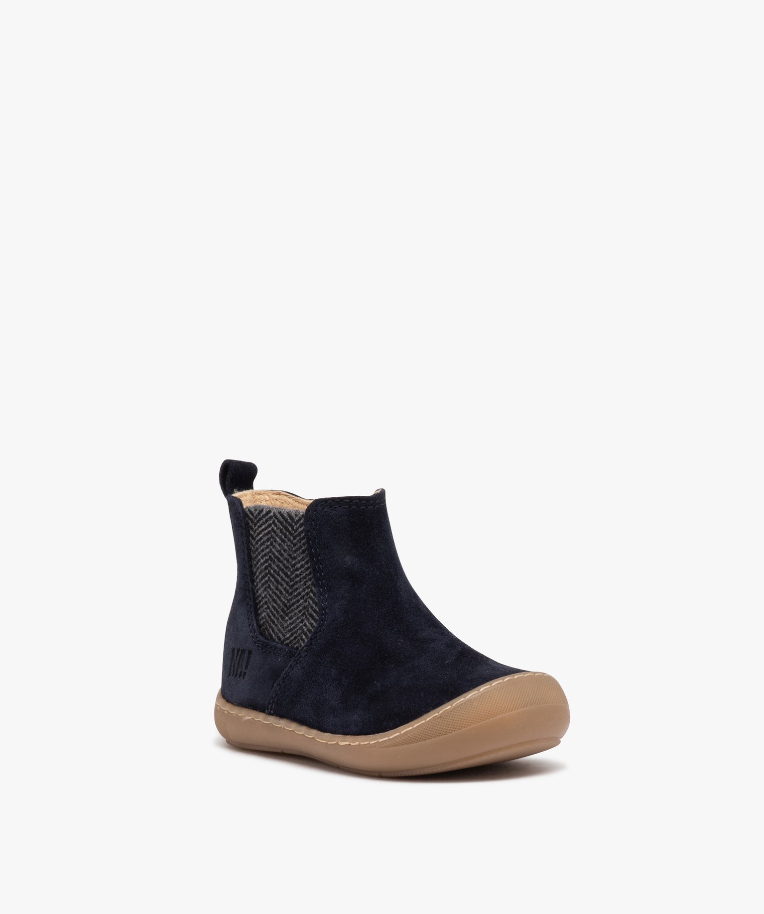 Boots Chelsea en cuir velours bébé Garçon - NA! marine | GEMO
