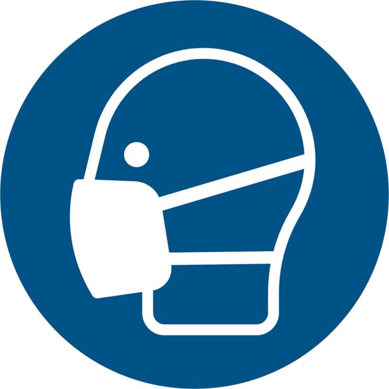 Djois Warnschild Mundschutz benutzen Klebstoff, einschraubbar PP (Polypropylen) 10 (B) x 0,14 (H) cm 3 Stück