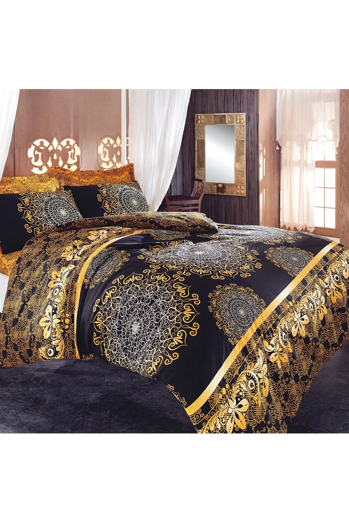 Çeyiz Diyarı  Ottoman-Doppelbettbezug-Set Gelb 178830