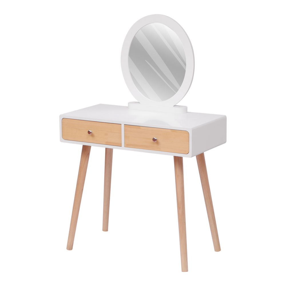 Happy Home Happy Home Schminktisch mit Spiegel, 2 Schubladen und Hocker HDT01-WEI weiß