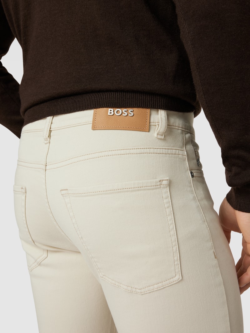 Slim Fit Jeans in unifarbenem Design Modell 'Delaware' in offwhite
