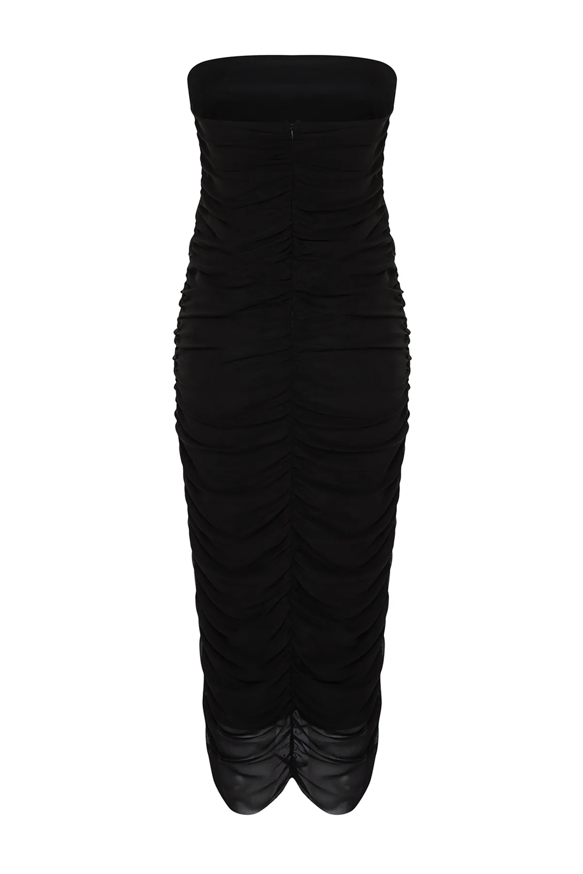 Trendyol Collection  Schwarzer, glänzender, juwelenbesetzter langer Strickrock TPRSS24ET00008