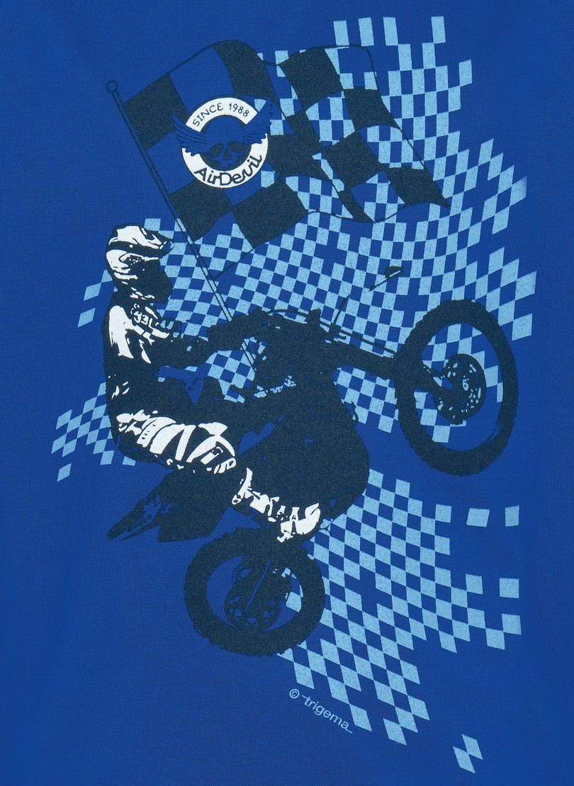 Trigema T-Shirt TRIGEMA T-Shirt mit lässigem Motocross-Print