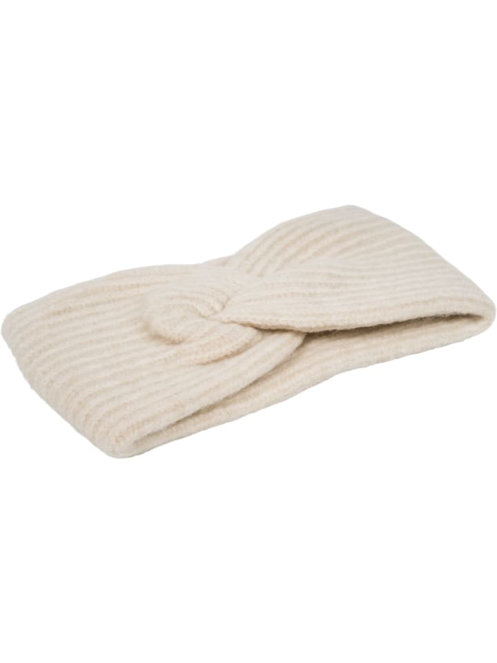 styleBREAKER Strick Stirnband mit Perlrippen Muster und Knoten in Beige günstig kaufen onesize