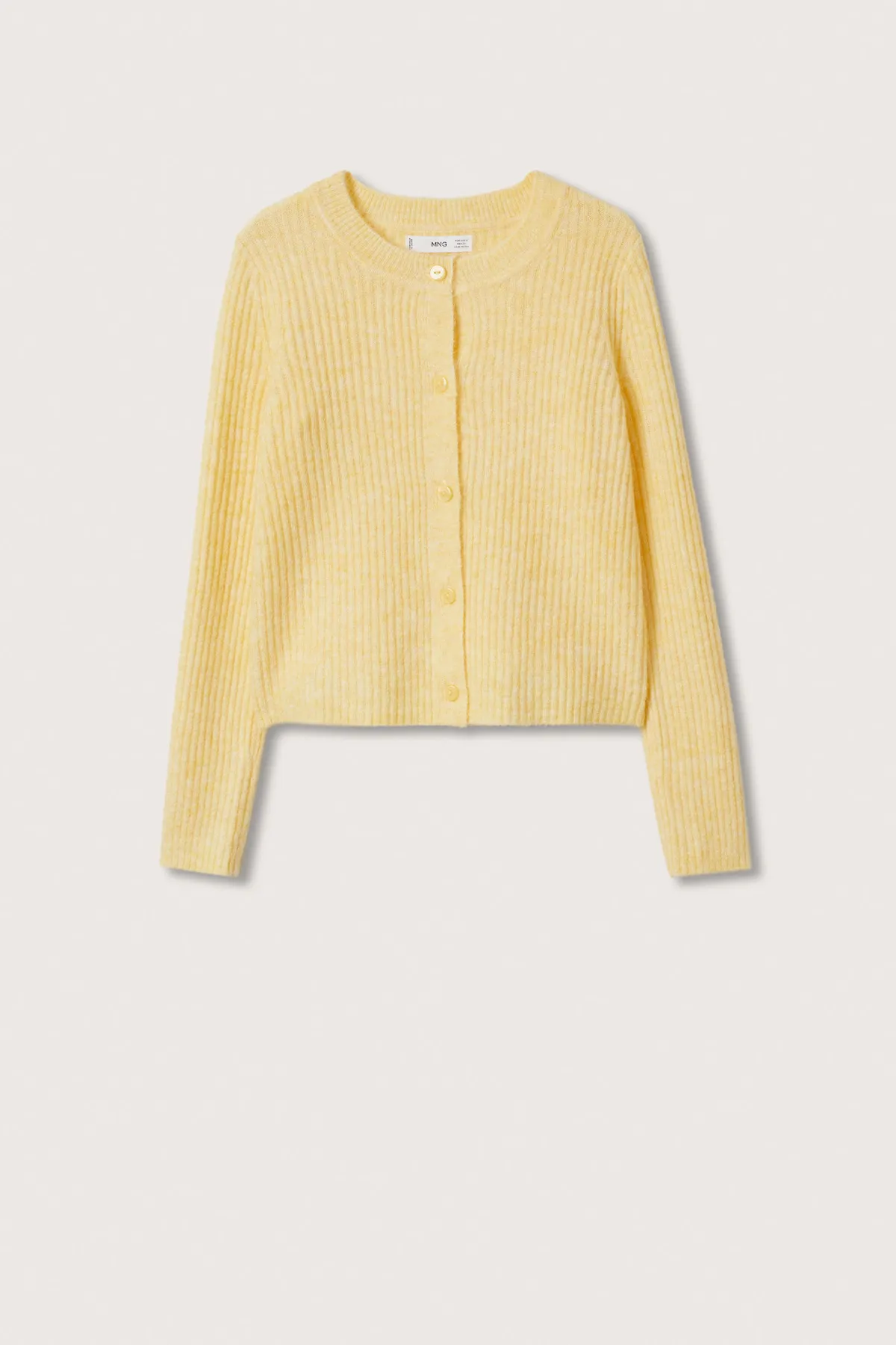 MANGO  Strickjacke - Gelb - Slim Fit