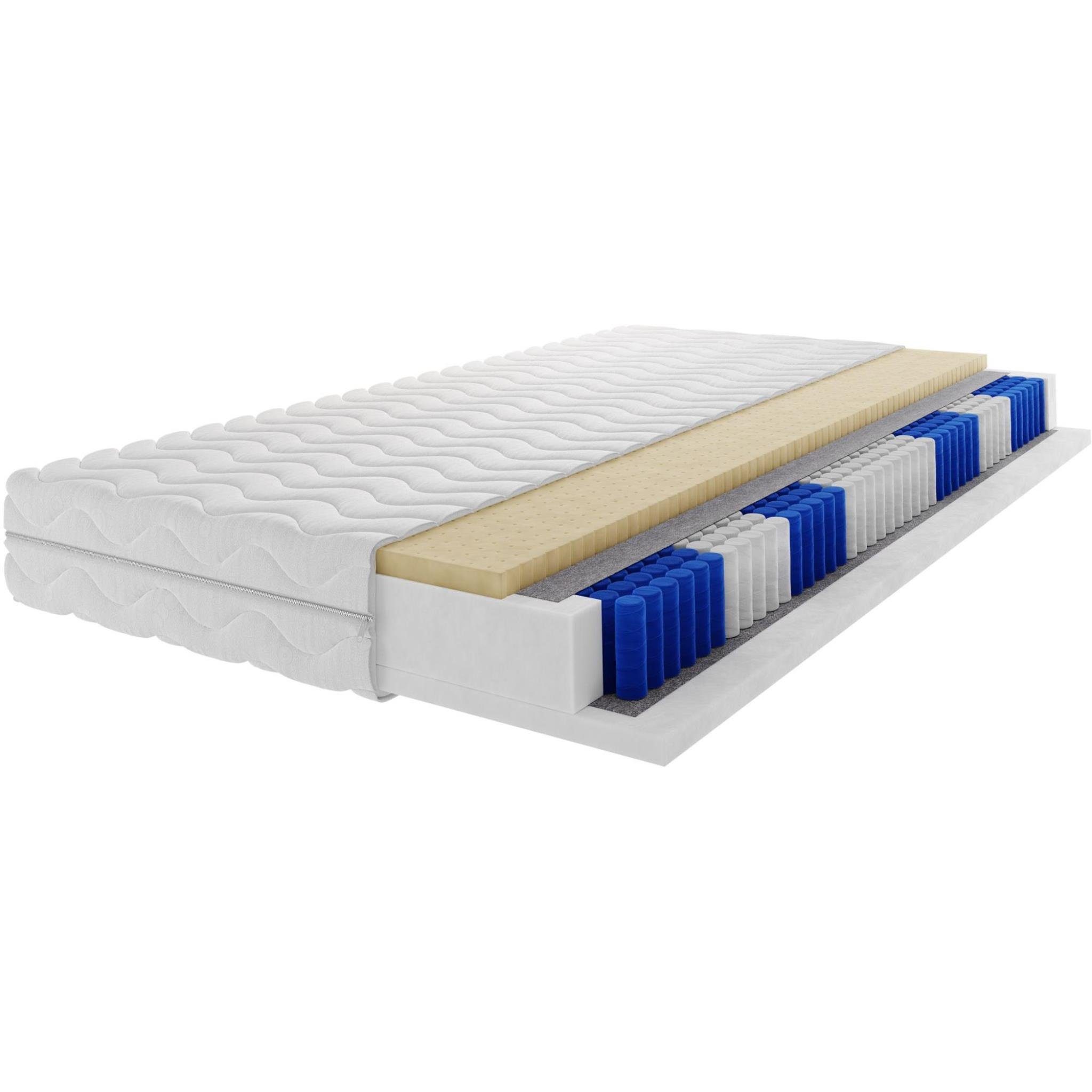 Boxspringmatratze Cayenne, Beautysofa, (18 cm hoch), Taschenfederkern 7-Zonen 12 cm, ergonomisch Polyurethanschaum 3 cm