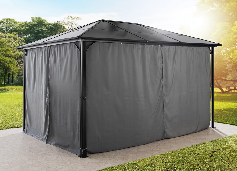 CHILLROI Alu XL Pavillon ca.2,95x3,95x2,65m,Dunkel Grau