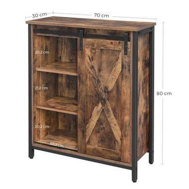 VASAGLE Aktenschrank Sideboard mit Schiebetür, verstellbaren Regalebenen