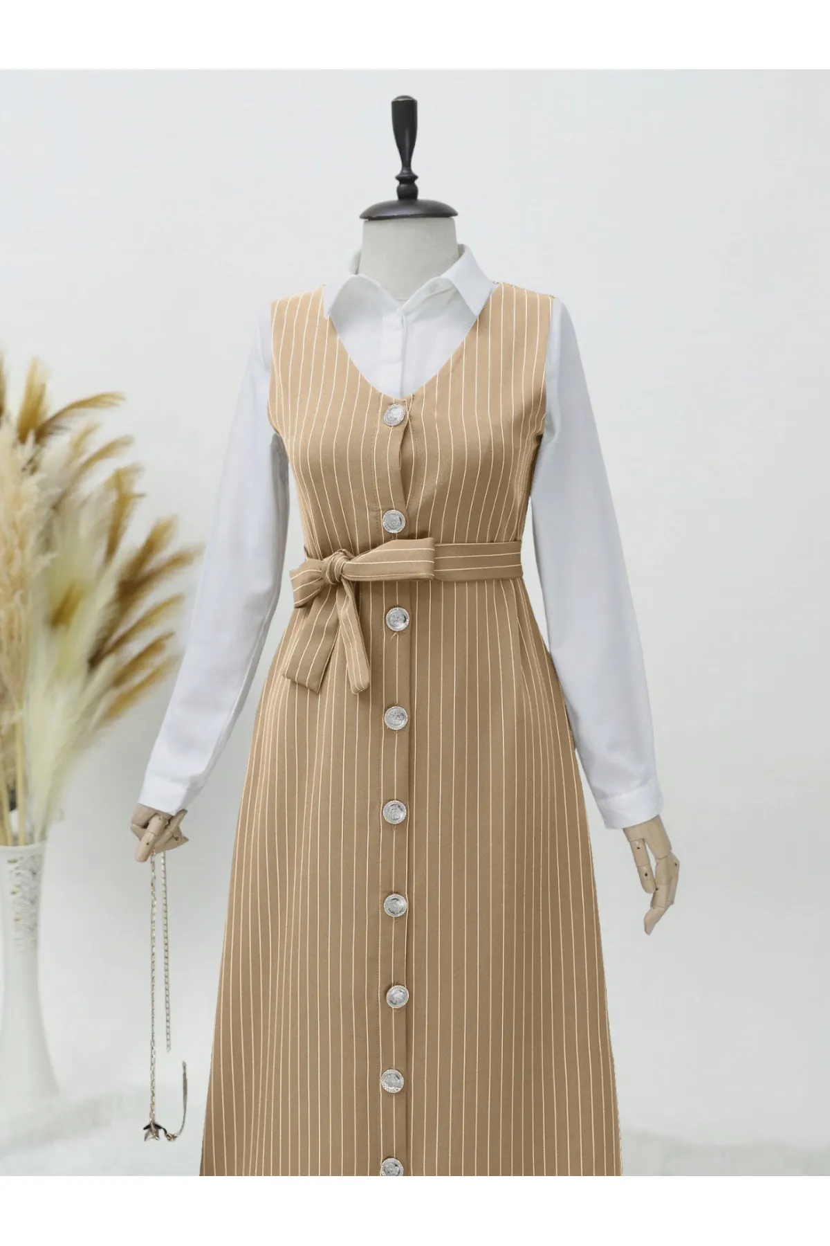 Modamorfo  Kleid - Braun - Gilet