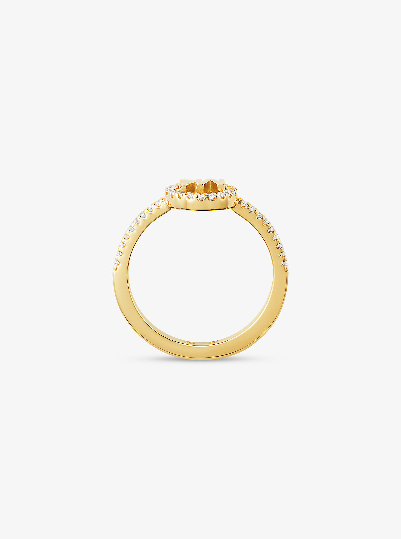 Precious Metal Plated Sterling-Silver Logo Ring - GOLD