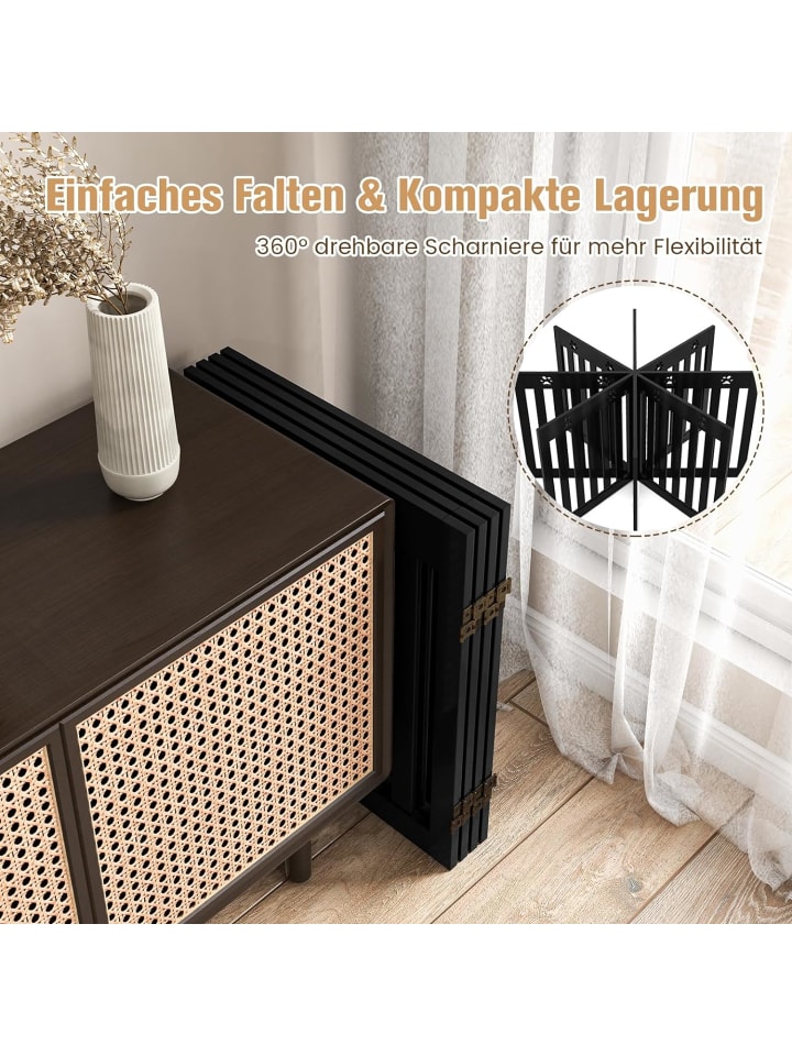 COSTWAY Absperrgitter Hunde 4 Paneelen 60cm in Braun günstig kaufen onesize