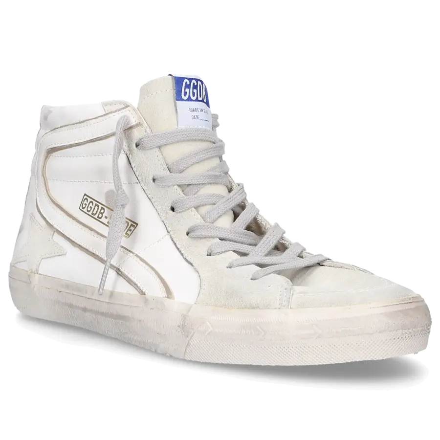 Golden Goose - Sneaker high SLIDE Kalbsleder - weiß