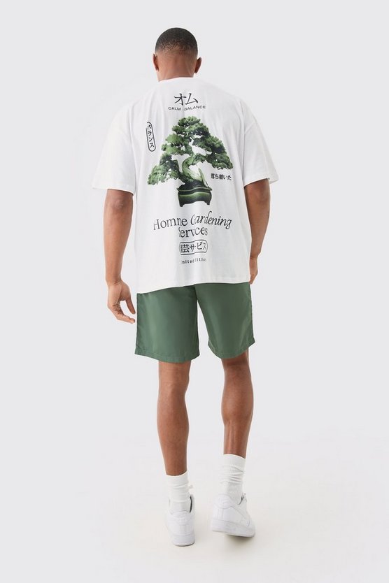 Oversize T-Shirt mit Homme Gardening Print