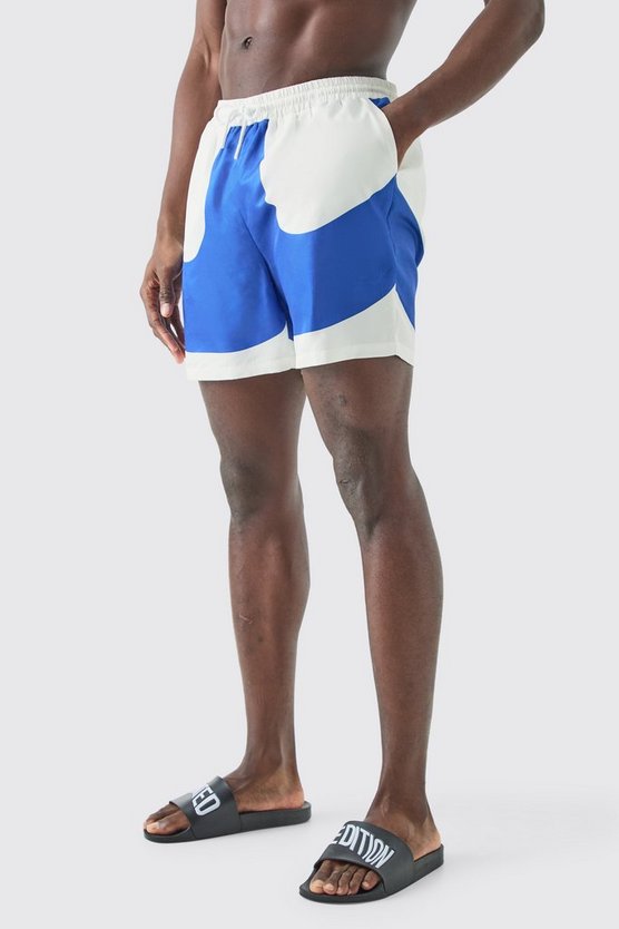 Mittellange Colorblock Badehose