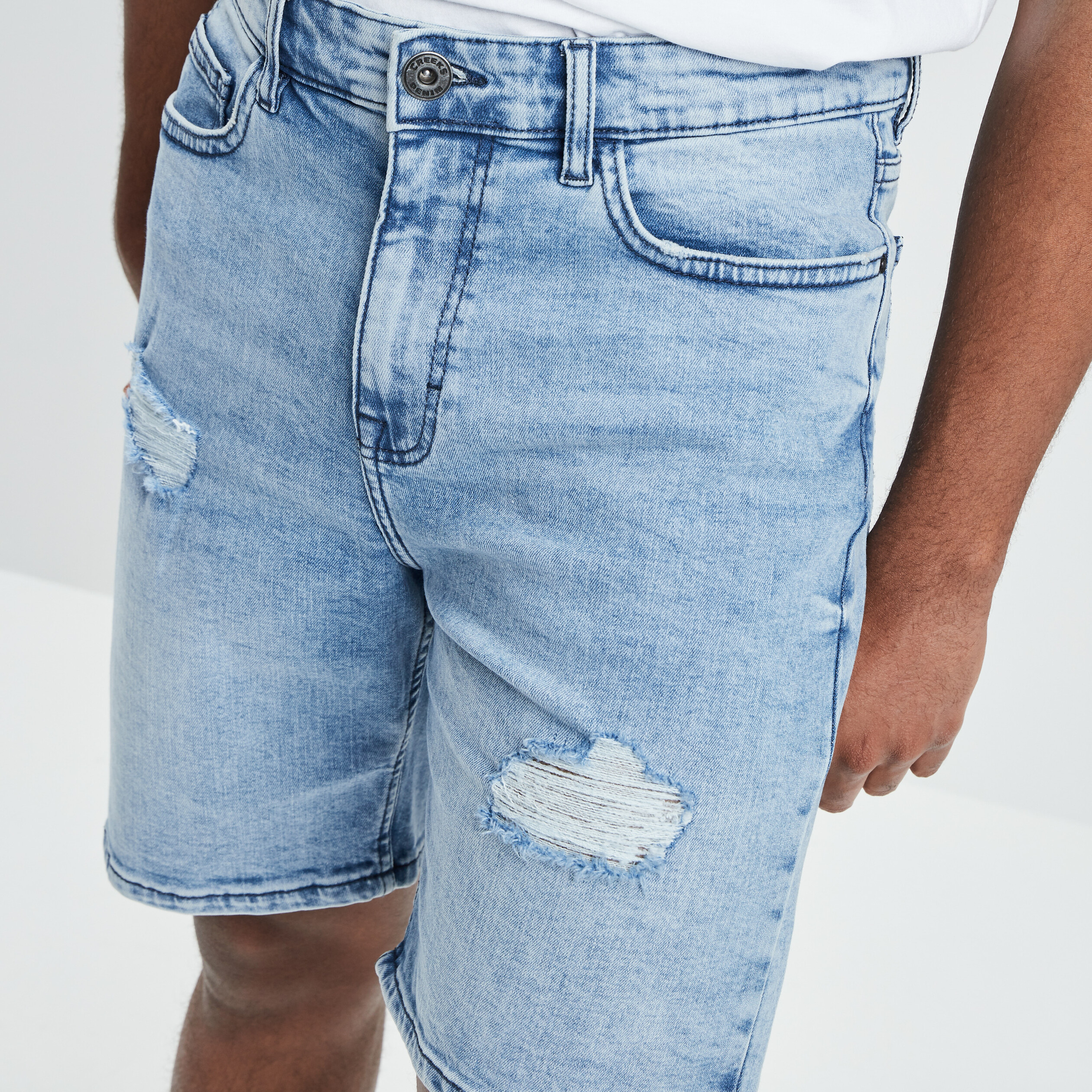 Short regular en jean denim triple stone homme | La Halle