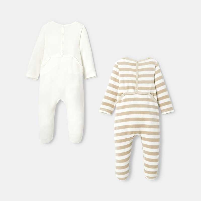 Lot de 2 dors-bien en velours blanc mixte Absorba